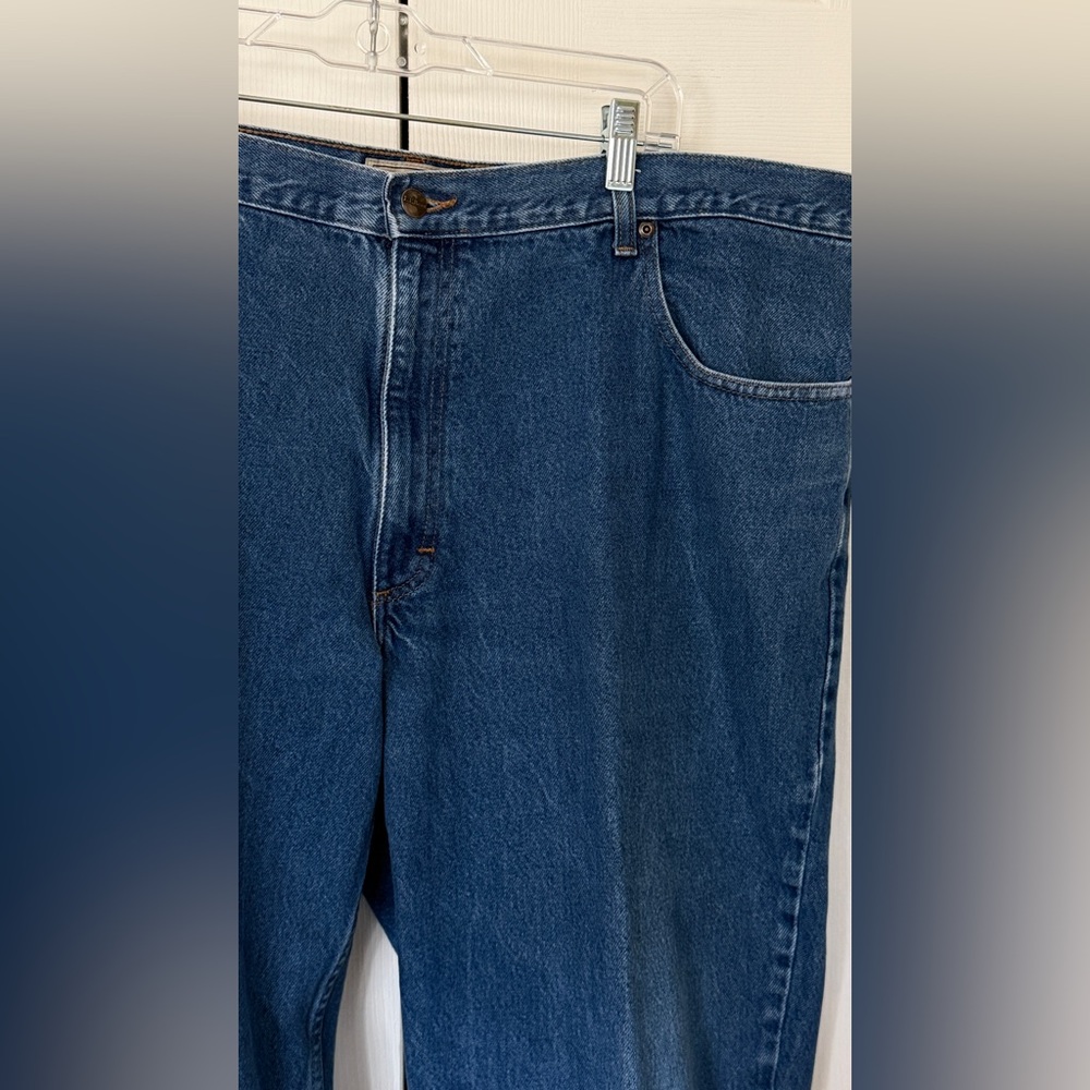 MEN'S JEANS Relaxed Fit Medium Blue Denim Wash Straight Leg LL Bean Double L - Picture 10 of 14
